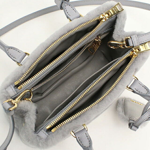 中古 プラダ ハンドバッグ レディース ブランド PRADA ガレリア ミニ 2WAY 1BA906 グレー USDPR113476011