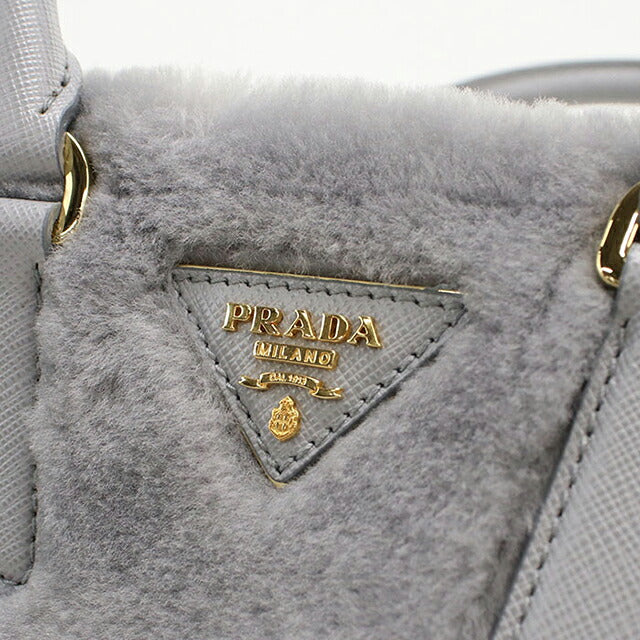 中古 プラダ ハンドバッグ レディース ブランド PRADA ガレリア ミニ 2WAY 1BA906 グレー USDPR113476011
