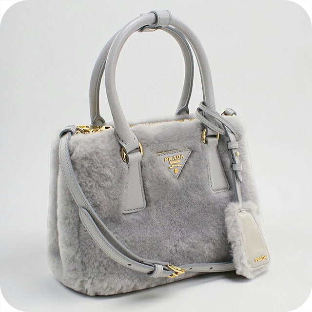 中古 プラダ ハンドバッグ レディース ブランド PRADA ガレリア ミニ 2WAY 1BA906 グレー USDPR113476011