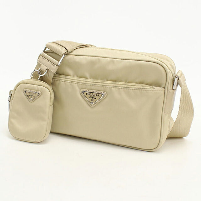 中古 プラダ 斜め掛け ショルダーバッグ レディース ブランド PRADA ショルダーバッグ 1BC167 RV44 F0F24 ベージュ USDPR113477011