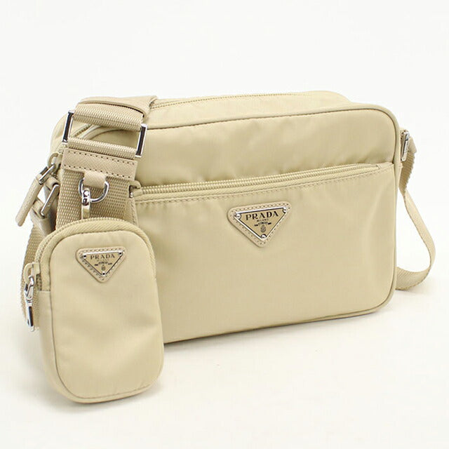 中古 プラダ 斜め掛け ショルダーバッグ レディース ブランド PRADA ショルダーバッグ 1BC167 RV44 F0F24 ベージュ USDPR113477011