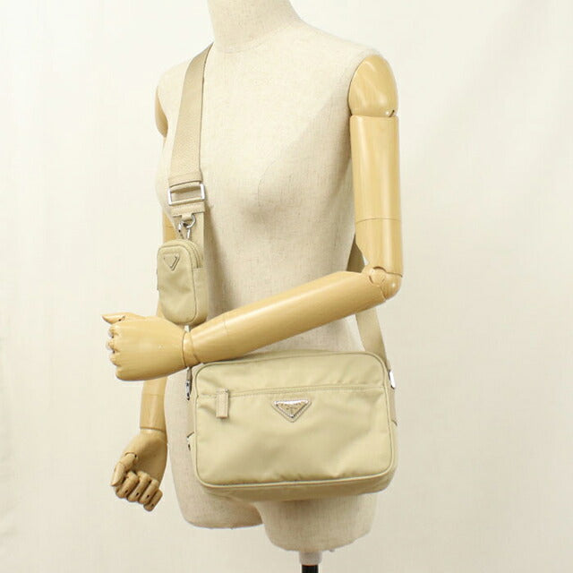 中古 プラダ 斜め掛け ショルダーバッグ レディース ブランド PRADA ショルダーバッグ 1BC167 RV44 F0F24 ベージュ USDPR113477011