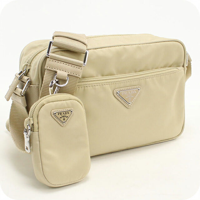 中古 プラダ 斜め掛け ショルダーバッグ レディース ブランド PRADA ショルダーバッグ 1BC167 RV44 F0F24 ベージュ USDPR113477011