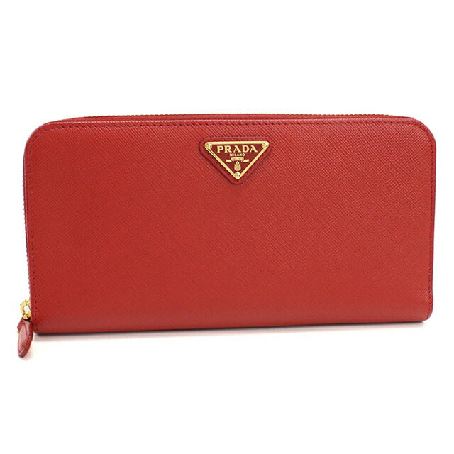 中古 プラダ 長財布ラウンドファスナー レディース ブランド PRADA サフィアーノトライアングル ジップアラウンド長財布 レザー 1ML506 USDPR113554011