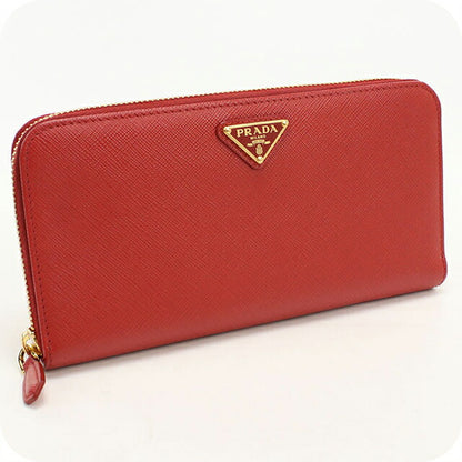 中古 プラダ 長財布ラウンドファスナー レディース ブランド PRADA サフィアーノトライアングル ジップアラウンド長財布 レザー 1ML506 USDPR113554011