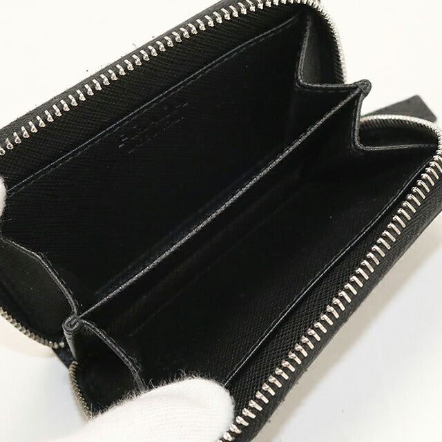 中古 プラダ 小銭入れ レディース ブランド PRADA サフィアーノレザー コインケース レザー ブラック USDPR113621011