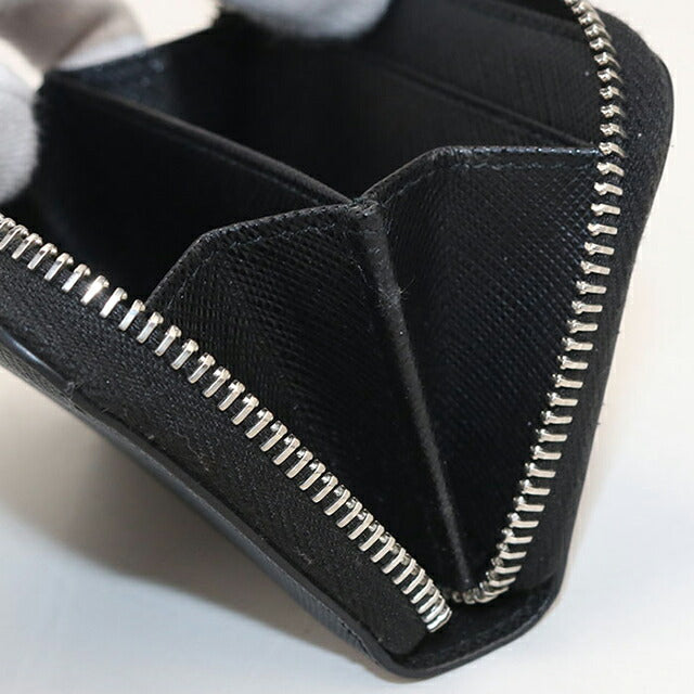 中古 プラダ 小銭入れ レディース ブランド PRADA サフィアーノレザー コインケース レザー ブラック USDPR113621011