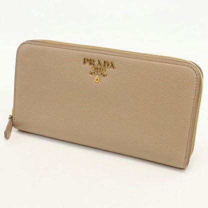 中古 プラダ 長財布ラウンドファスナー レディース ブランド PRADA ジップアラウンド長財布 レザー 1ML506 ベージュ USDPR113659011