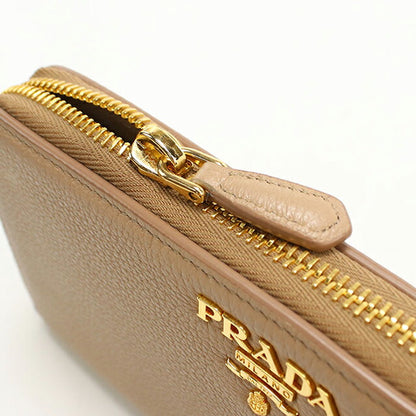 中古 プラダ 長財布ラウンドファスナー レディース ブランド PRADA ジップアラウンド長財布 レザー 1ML506 ベージュ USDPR113659011