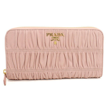 中古 プラダ 長財布ラウンドファスナー レディース ブランド PRADA ジップアラウンド長財布 レザー 1ML506 ピンク USDPR113663011