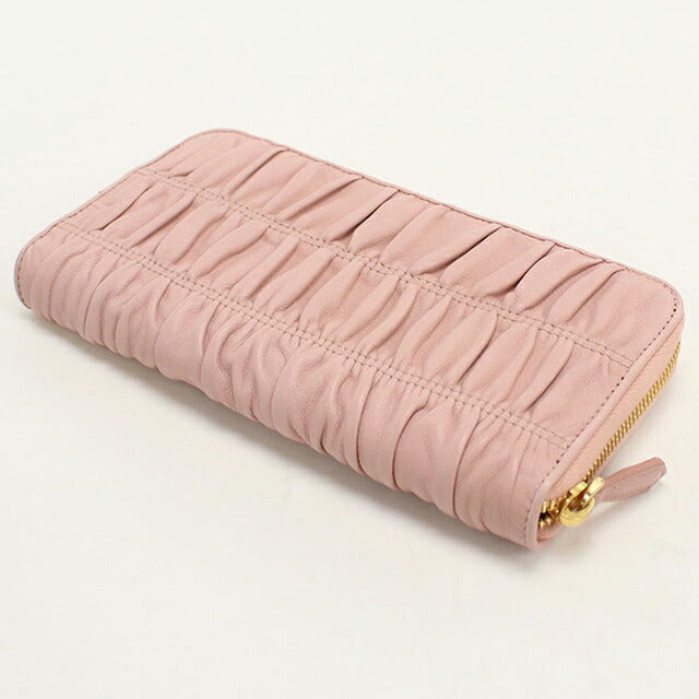 中古 プラダ 長財布ラウンドファスナー レディース ブランド PRADA ジップアラウンド長財布 レザー 1ML506 ピンク USDPR113663011
