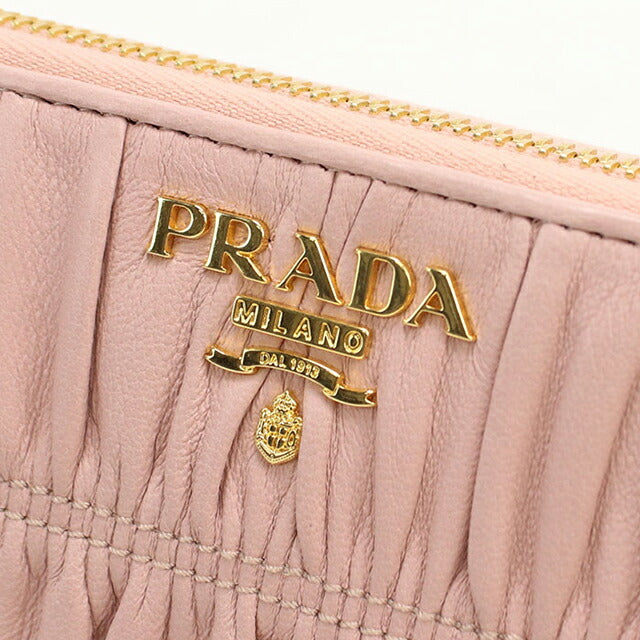 中古 プラダ 長財布ラウンドファスナー レディース ブランド PRADA ジップアラウンド長財布 レザー 1ML506 ピンク USDPR113663011