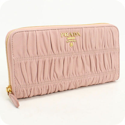 中古 プラダ 長財布ラウンドファスナー レディース ブランド PRADA ジップアラウンド長財布 レザー 1ML506 ピンク USDPR113663011