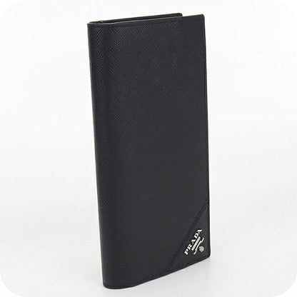 中古 プラダ 長財布二折 メンズ ブランド PRADA サフィアーノレザー レザー 2MV836 ブラック USDPR113892011