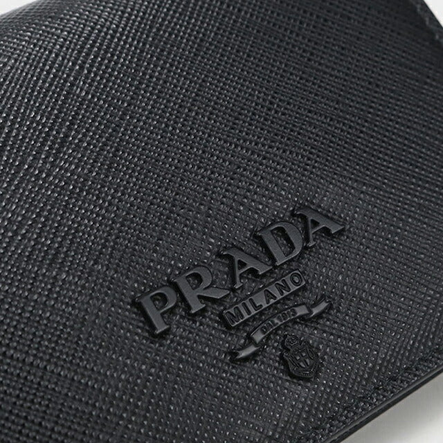 中古 プラダ 二つ折り財布 二折財布 レディース ブランド PRADA サフィアーノレザー レザー 1MV204 ブラック USDPR114299011