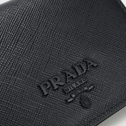中古 プラダ 二つ折り財布 二折財布 レディース ブランド PRADA サフィアーノレザー レザー 1MV204 ブラック USDPR114299011