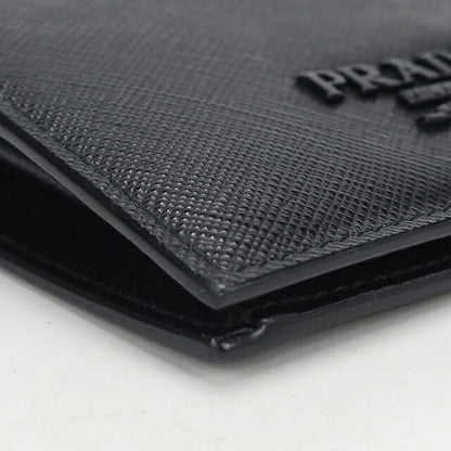 中古 プラダ 二つ折り財布 二折財布 レディース ブランド PRADA サフィアーノレザー レザー 1MV204 ブラック USDPR114299011