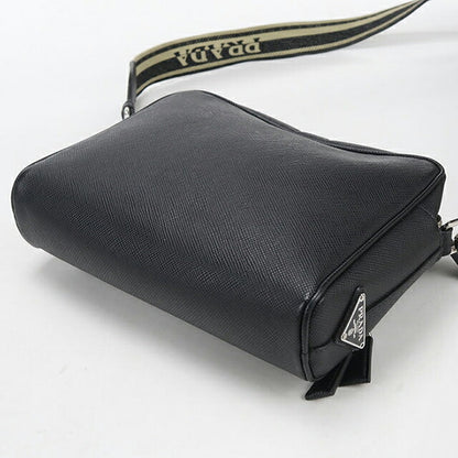 中古 プラダ ショルダーバッグ メンズ ブランド PRADA サフィアーノ レザー 2VH152 ブラック USDPR114424011