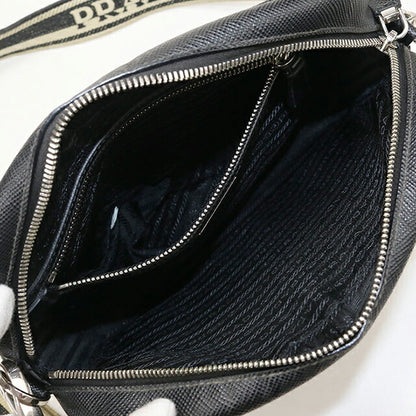 中古 プラダ ショルダーバッグ メンズ ブランド PRADA サフィアーノ レザー 2VH152 ブラック USDPR114424011
