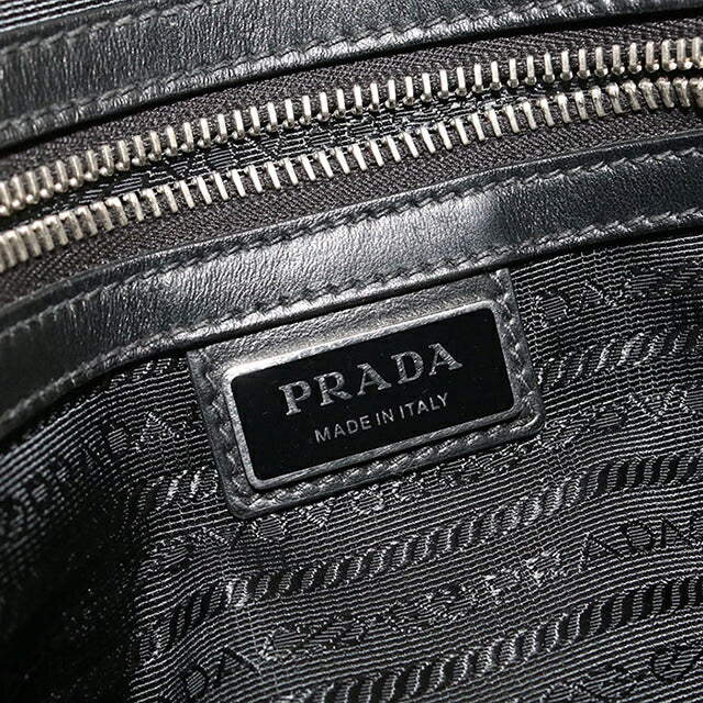 中古 プラダ ショルダーバッグ メンズ ブランド PRADA サフィアーノ レザー 2VH152 ブラック USDPR114424011