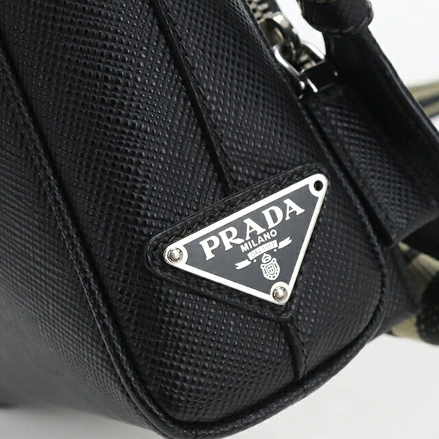 中古 プラダ ショルダーバッグ メンズ ブランド PRADA サフィアーノ レザー 2VH152 ブラック USDPR114424011