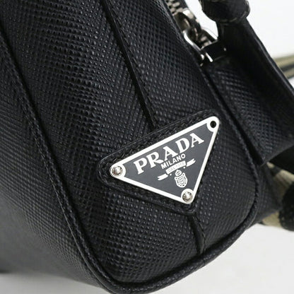 中古 プラダ ショルダーバッグ メンズ ブランド PRADA サフィアーノ レザー 2VH152 ブラック USDPR114424011