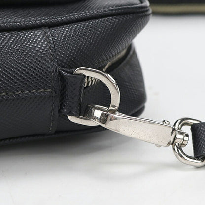 中古 プラダ ショルダーバッグ メンズ ブランド PRADA サフィアーノ レザー 2VH152 ブラック USDPR114424011