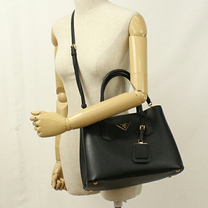 中古 プラダ トートバッグ レディース ブランド PRADA サフィアーノレザー ミディアムバッグ 2WAY レザー 1BG887 ブラック USDPR114434011