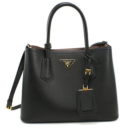中古 プラダ トートバッグ レディース ブランド PRADA サフィアーノレザー ミディアムバッグ 2WAY レザー 1BG887 ブラック USDPR114434011