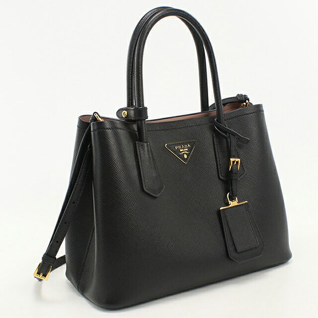 中古 プラダ トートバッグ レディース ブランド PRADA サフィアーノレザー ミディアムバッグ 2WAY レザー 1BG887 ブラック USDPR114434011
