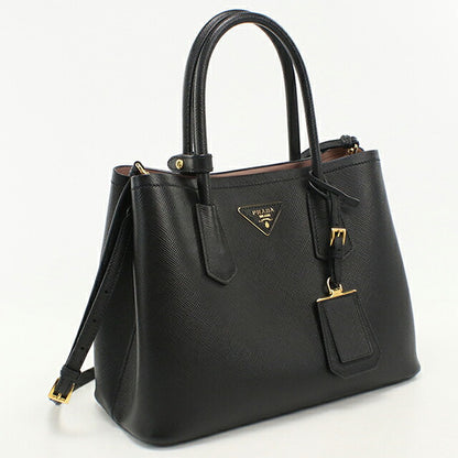 中古 プラダ トートバッグ レディース ブランド PRADA サフィアーノレザー ミディアムバッグ 2WAY レザー 1BG887 ブラック USDPR114434011