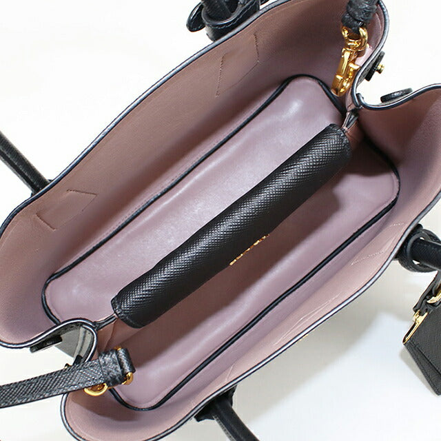 中古 プラダ トートバッグ レディース ブランド PRADA サフィアーノレザー ミディアムバッグ 2WAY レザー 1BG887 ブラック USDPR114434011