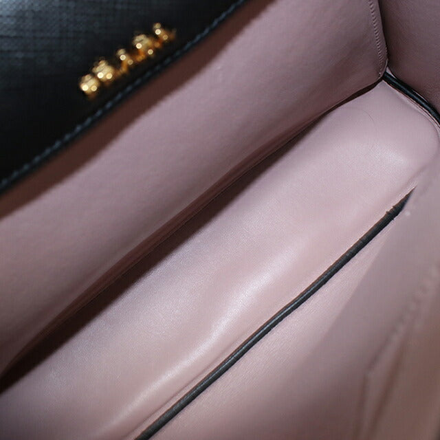 中古 プラダ トートバッグ レディース ブランド PRADA サフィアーノレザー ミディアムバッグ 2WAY レザー 1BG887 ブラック USDPR114434011