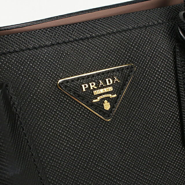 中古 プラダ トートバッグ レディース ブランド PRADA サフィアーノレザー ミディアムバッグ 2WAY レザー 1BG887 ブラック USDPR114434011