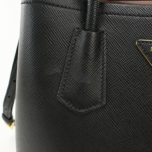 中古 プラダ トートバッグ レディース ブランド PRADA サフィアーノレザー ミディアムバッグ 2WAY レザー 1BG887 ブラック USDPR114434011
