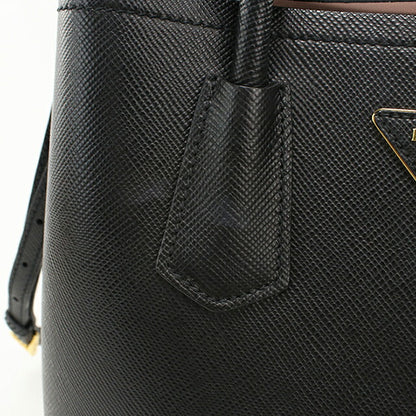 中古 プラダ トートバッグ レディース ブランド PRADA サフィアーノレザー ミディアムバッグ 2WAY レザー 1BG887 ブラック USDPR114434011