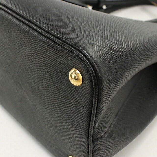 中古 プラダ トートバッグ レディース ブランド PRADA サフィアーノレザー ミディアムバッグ 2WAY レザー 1BG887 ブラック USDPR114434011