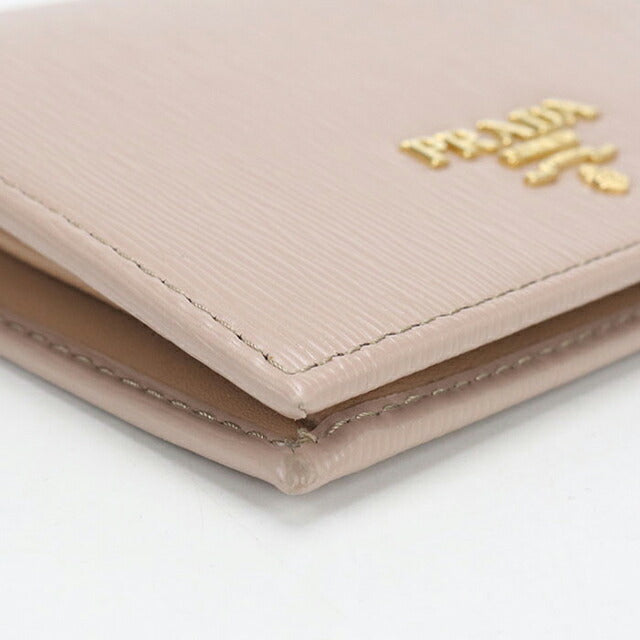 中古 プラダ 二つ折り財布 二折財布 レディース ブランド PRADA ヴィッテロムーブ レザー 1MV204 ベージュ USDPR114453011