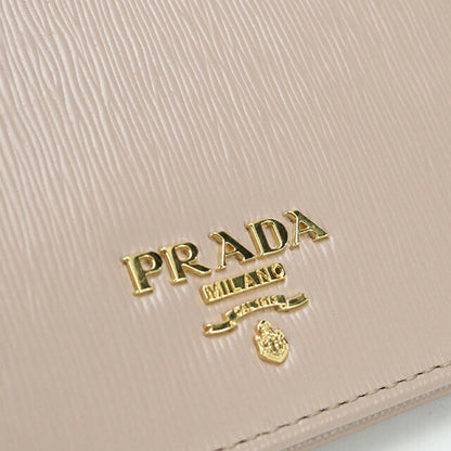 中古 プラダ 二つ折り財布 二折財布 レディース ブランド PRADA ヴィッテロムーブ レザー 1MV204 ベージュ USDPR114453011