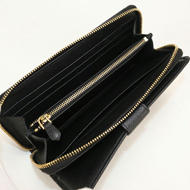 中古 プラダ 長財布二折 レディース ブランド PRADA サフィアーノレザー レザー ブラック USDPR114510011