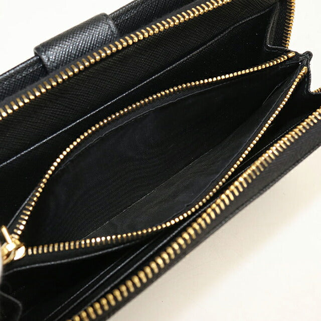 中古 プラダ 長財布二折 レディース ブランド PRADA サフィアーノレザー レザー ブラック USDPR114510011