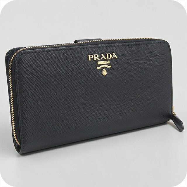 中古 プラダ 長財布二折 レディース ブランド PRADA サフィアーノレザー レザー ブラック USDPR114510011