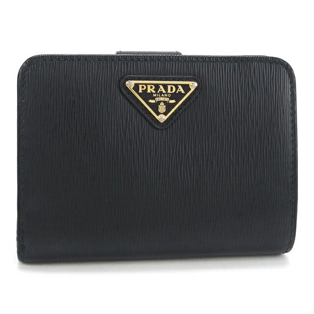 中古 プラダ 二つ折り財布 二折財布 レディース ブランド PRADA ヴィッテロムーブ トライアングル レザー財布 レザー 1ML018 2DDU F0002 USDPR114533011