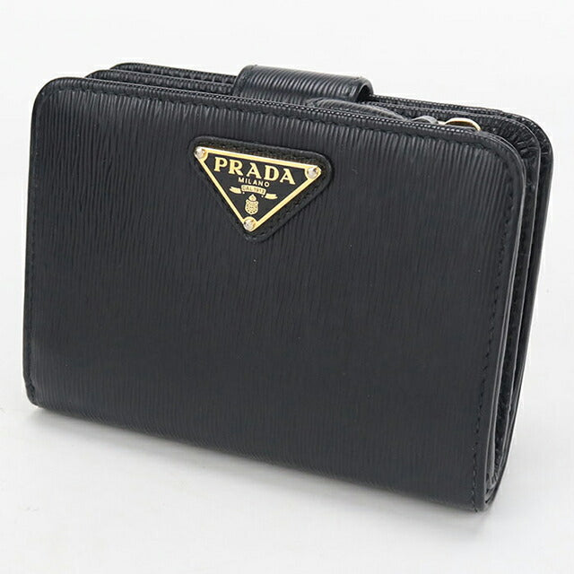 中古 プラダ 二つ折り財布 二折財布 レディース ブランド PRADA ヴィッテロムーブ トライアングル レザー財布 レザー 1ML018 2DDU F0002 USDPR114533011