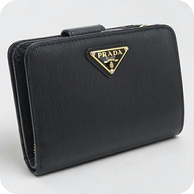 中古 プラダ 二つ折り財布 二折財布 レディース ブランド PRADA ヴィッテロムーブ トライアングル レザー財布 レザー 1ML018 2DDU F0002 USDPR114533011