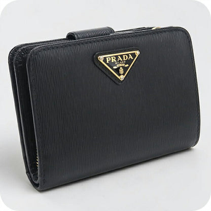 中古 プラダ 二つ折り財布 二折財布 レディース ブランド PRADA ヴィッテロムーブ トライアングル レザー財布 レザー 1ML018 2DDU F0002 USDPR114533011