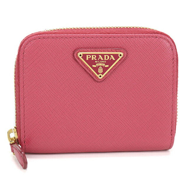 中古 プラダ 小銭入れ レディース ブランド PRADA サフィアーノトライアングル コインケース レザー 1MM268 ピンク USDPR114538011