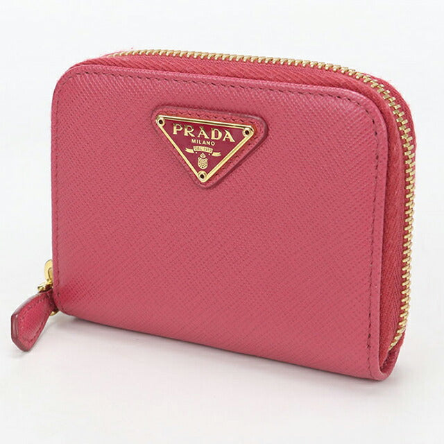 中古 プラダ 小銭入れ レディース ブランド PRADA サフィアーノトライアングル コインケース レザー 1MM268 ピンク USDPR114538011