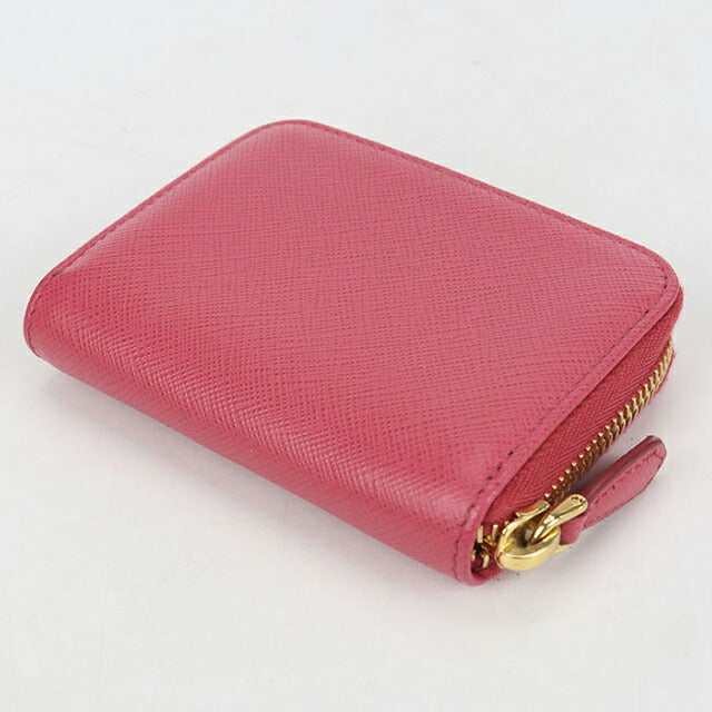 中古 プラダ 小銭入れ レディース ブランド PRADA サフィアーノトライアングル コインケース レザー 1MM268 ピンク USDPR114538011
