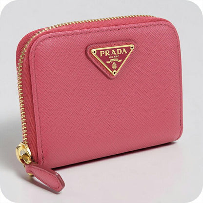 中古 プラダ 小銭入れ レディース ブランド PRADA サフィアーノトライアングル コインケース レザー 1MM268 ピンク USDPR114538011